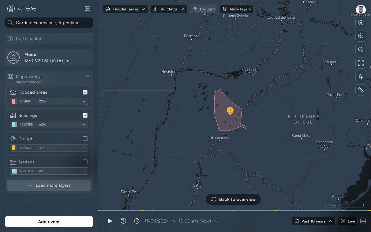 RISE interface screen 3